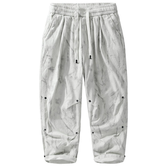 Herren Weit geschnittene Batik-Cargohose aus Baumwollmix mit Kordelzug Shop Nory