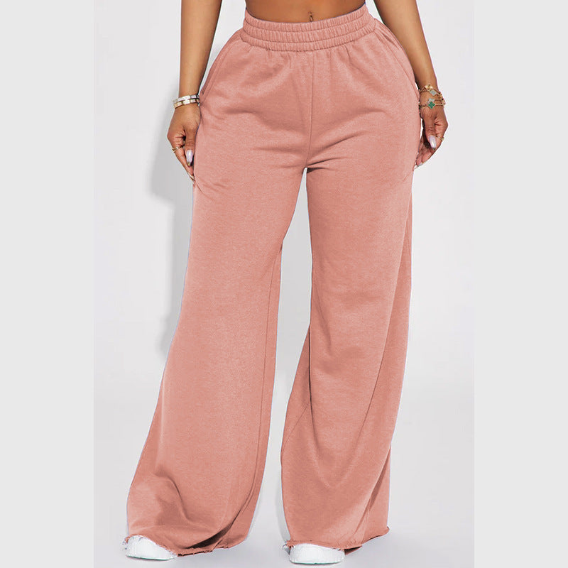Damen nan weite High-Waist Loungehose mit elastischem Bund und praktischen Seitentaschen Shop Nory
