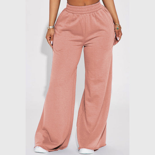 Damen nan weite High-Waist Loungehose mit elastischem Bund und praktischen Seitentaschen Shop Nory