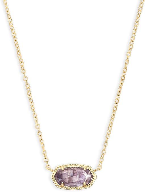 Damen Halskette mit ovalem Natursteinanhänger und zartem Kettendesign Shop Nory