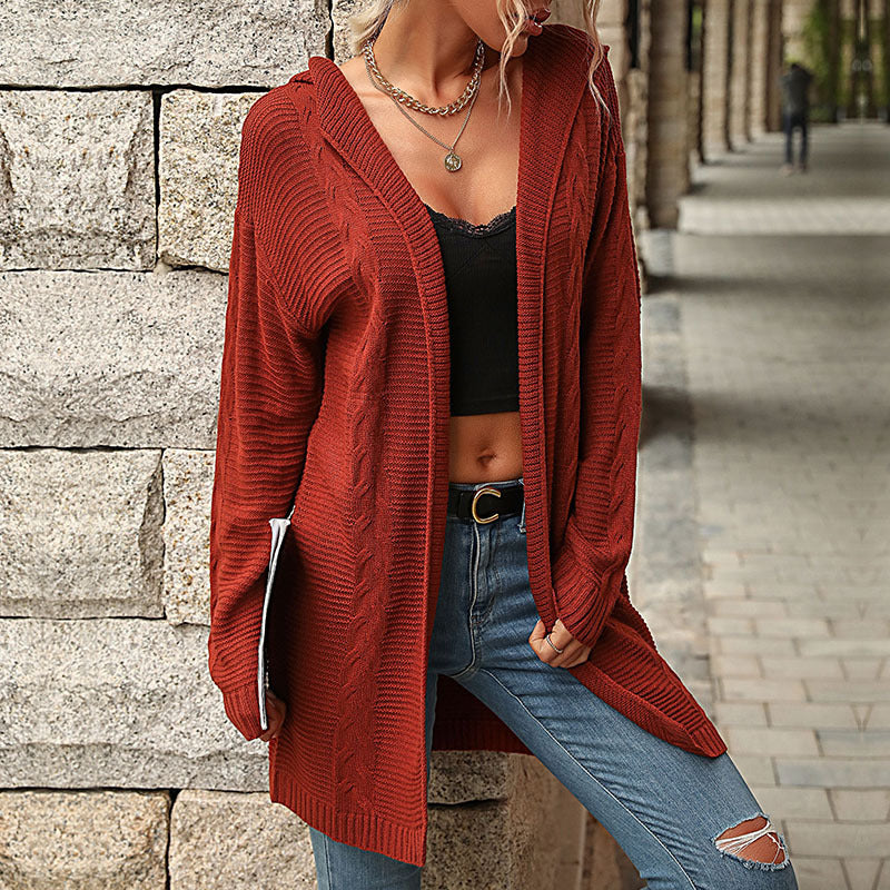 Damen Lange Strickjacke im Feinstrick mit Zopfmuster und lässiger Longline‑Passform Shop Nory