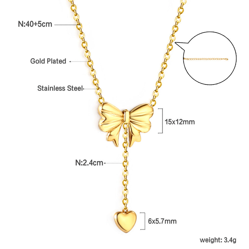 Damen Halskette mit funkelndem Anhänger aus Edelstahl und goldplattiertem Design Shop Nory