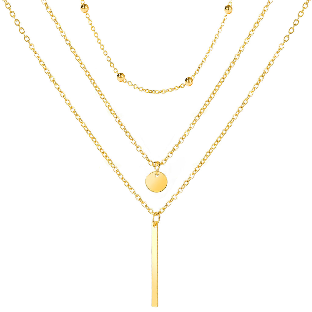 Damen mehrlagige Halskette mit eleganten Anhängern Shop Nory