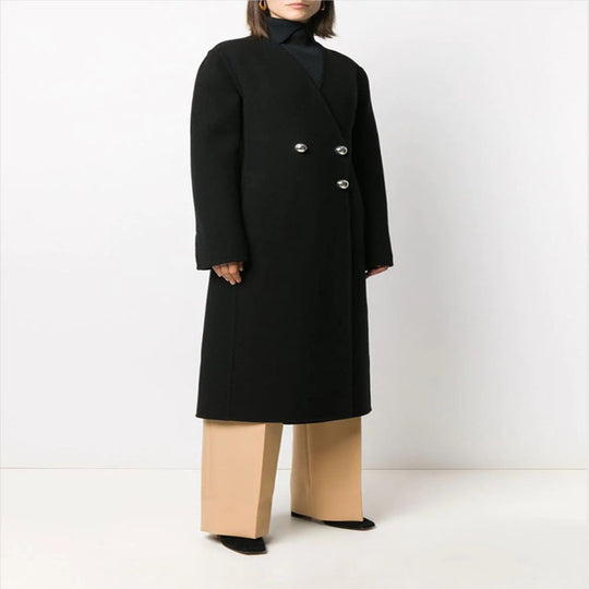 Damen Einreihiger Midimantel im Clean‑Tailoring mit dezenten Metallknöpfen und taillierter Naht Shop Nory