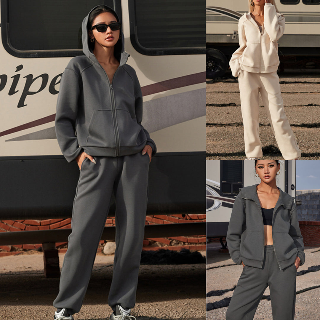 Damen Kapuzenjacke aus weichem Baumwollfleece im Oversize-Schnitt mit Kängurutaschen Shop Nory