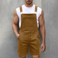 Herren Denim-Latzshorts mit modernen Taschen und verstellbaren Trägern Shopnory