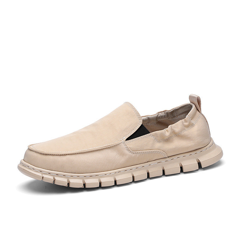 Herren Legerer Canvas-Mokassin-Slipper mit geflochtener Schnürung und gefleckter EVA-Sohle Shopy Nory