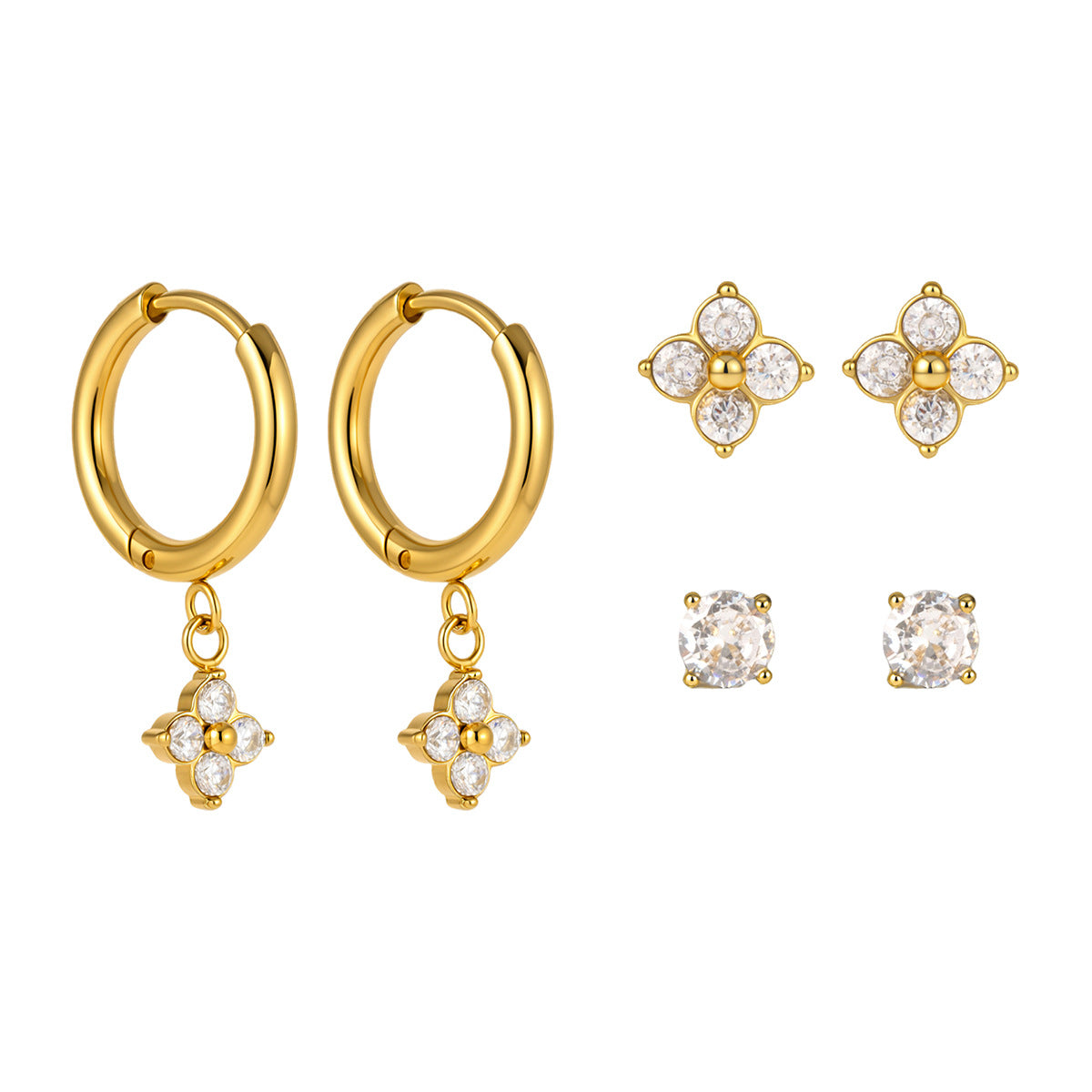 Damen Ohrhänger mit glitzernden Zirkonia und modernem Design Shop Nory