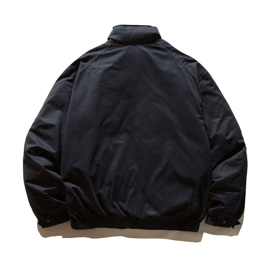 Herren wattierte Bomberjacke mit hohem Stehkragen und elastischem Saum Shop Nory