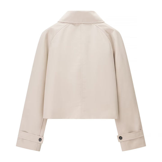 Damen Kurzjacke im Trenchstil mit kastiger Boxy‑Silhouette und Raglanärmeln Shop Nory