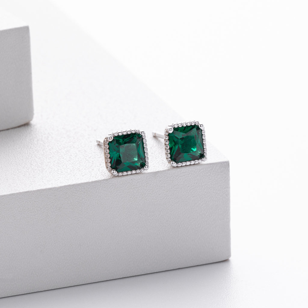 Damen Ohrstecker mit funkelndem 5A Zirkon in luxuriöser 925 Sterling Silberfassung Shop Nory