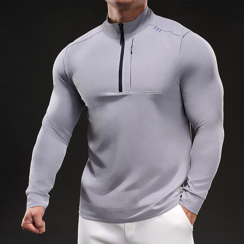 Herren Slim-Fit Thermo-Longsleeve mit Stehkragen und Brustreißverschluss Shop Nory