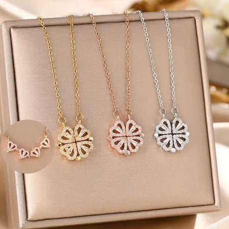 Damen Halskette mit funkelnden Herzanhängern und elegantem Design Shop Nory