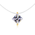 Damen Halskette mit diamantförmigem Kristallanhänger und goldfarbener Halterung Shop Nory