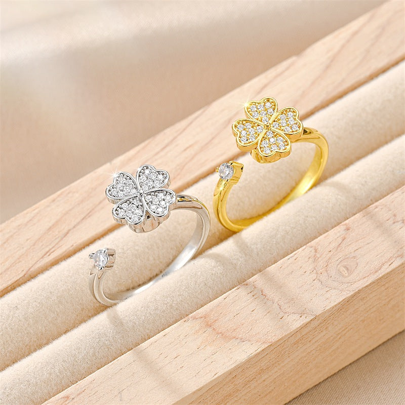 Damen Offener Ring mit elegantem Augendesign und funkelnden Zirkonia Steinen Shop Nory