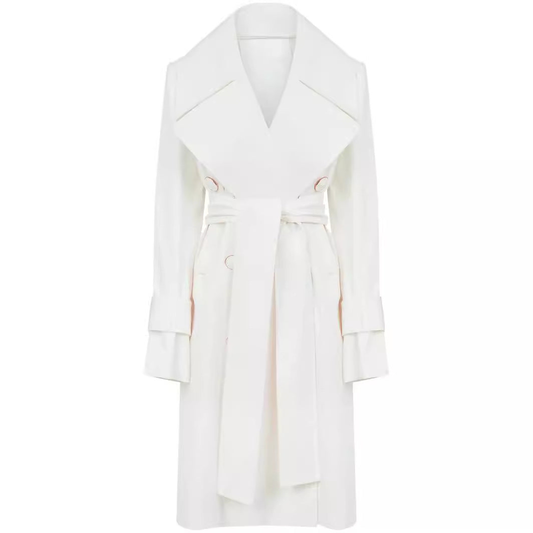 Damen Trenchcoat mit weitem Revers und Taillengürtel Shop Nory
