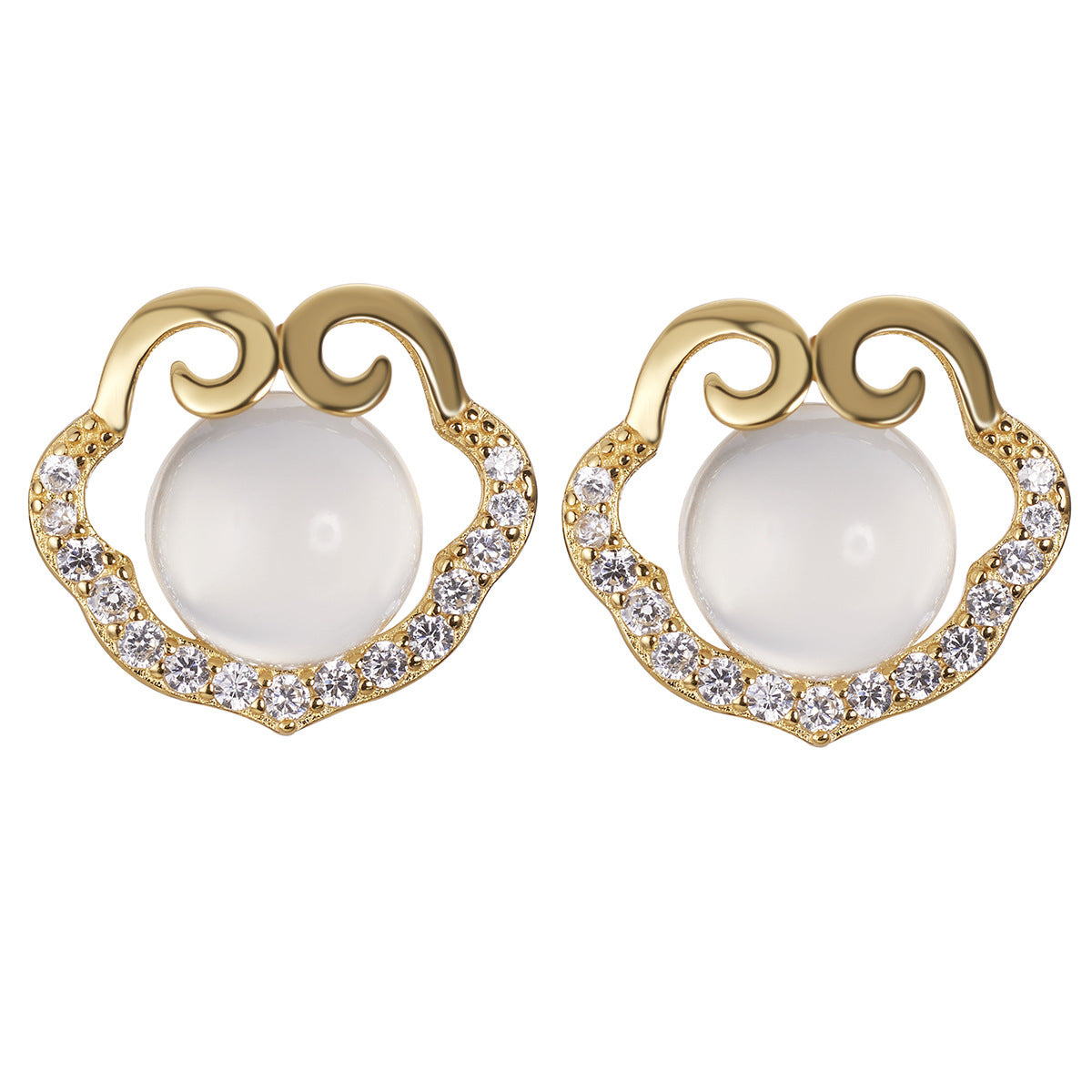 Damen Ohrstecker mit filigranem Design und funkelnden Zirkonia Shop Nory