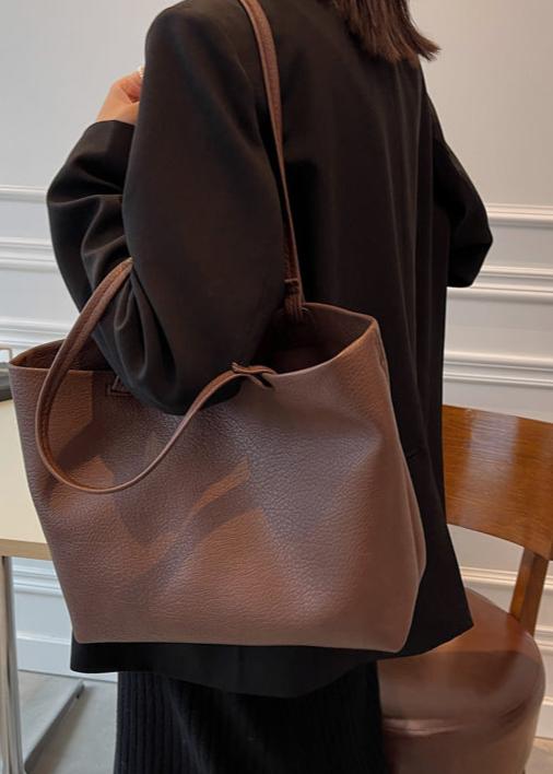 Geräumige Damen Schultertasche Aus Weichem Leder