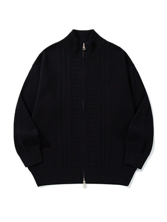 Herren Grobstrick-Zipjacke mit Stehkragen und beidseitig öffnendem Reißverschluss Shop Nory