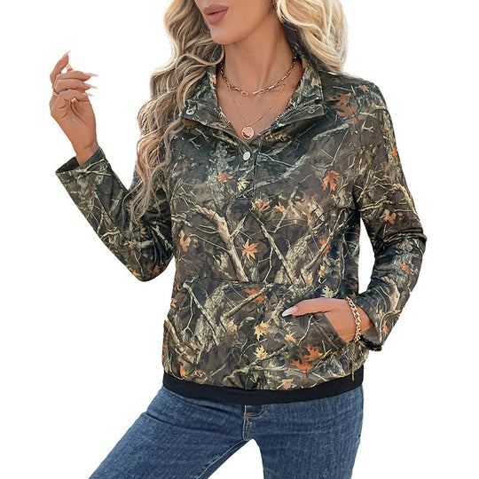 Damen Sportliche Fleecejacke im Camouflage-Design Shop Nory