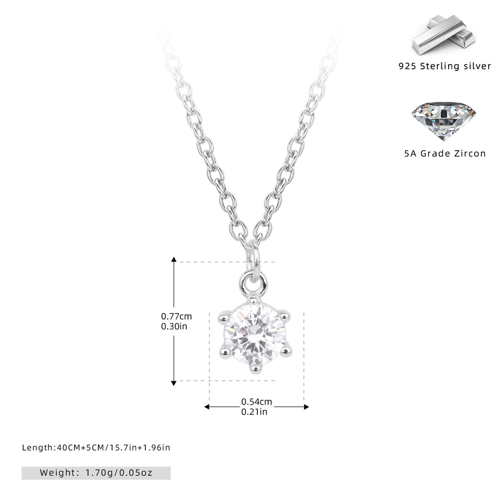 Damen Halskette mit geschmiedetem Zirkon-Anhänger und hochwertigen 925 Sterling Silber Shop Nory