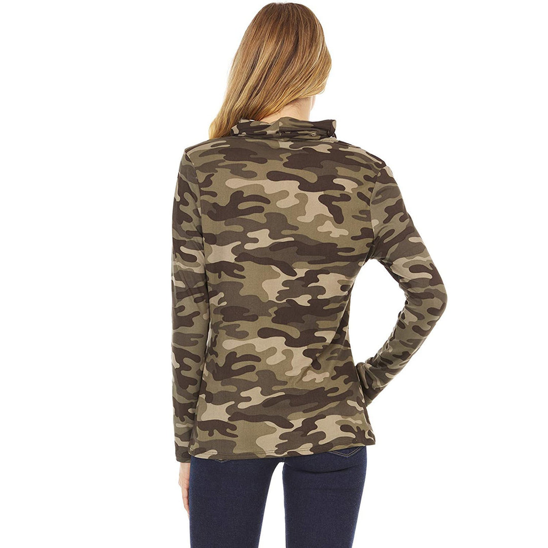 Damen Camouflage-Jersey-Longsleeve mit integriertem Schlauchkragen Shop Nory