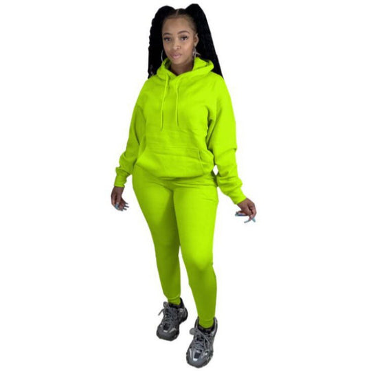 Damen Zweiteiliges Freizeitset mit Oversize Kapuzenpullover und Leggings mit hohem Bund, schmaler Passform Shop Nory