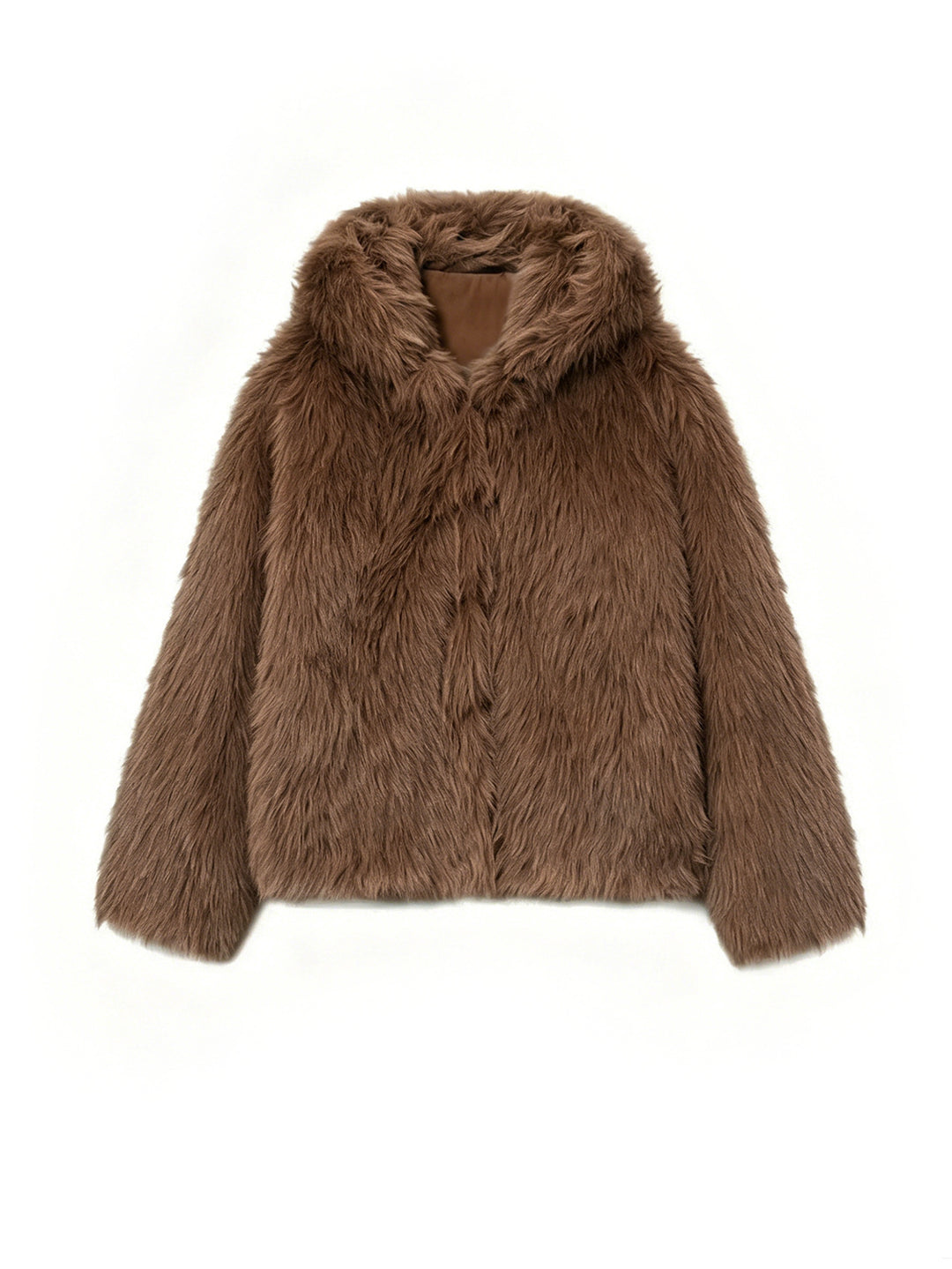 Damen Kurzblouson aus langfaserigem Shaggy‑Faux‑Fur mit hohem Schalkragen und klarer Boxy‑Silhouette Shop Nory