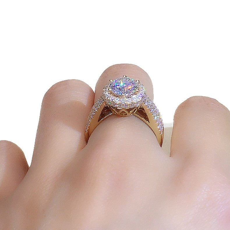 Damen Funkelnder Solitär-Cocktailring mit exquisitem Zirkonia-Besatz Shop Nory