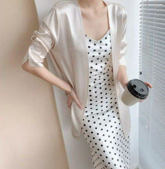 Damen Satin Robe Shop Nory
