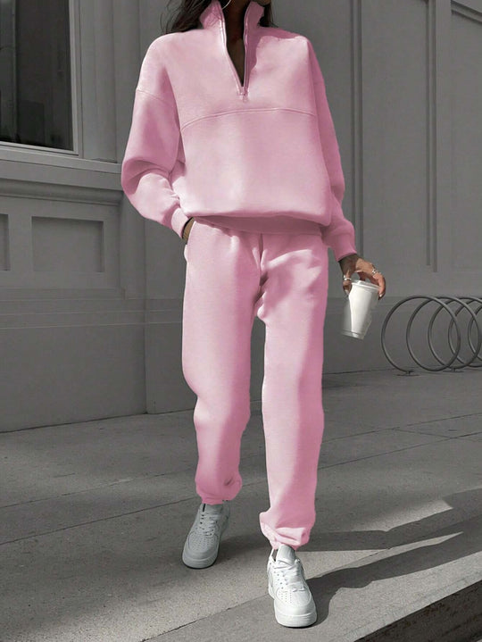Damen nan weiches Lounge-Set mit weitem Sweatpullover und taillenhoher Jogginghose Shop Nory