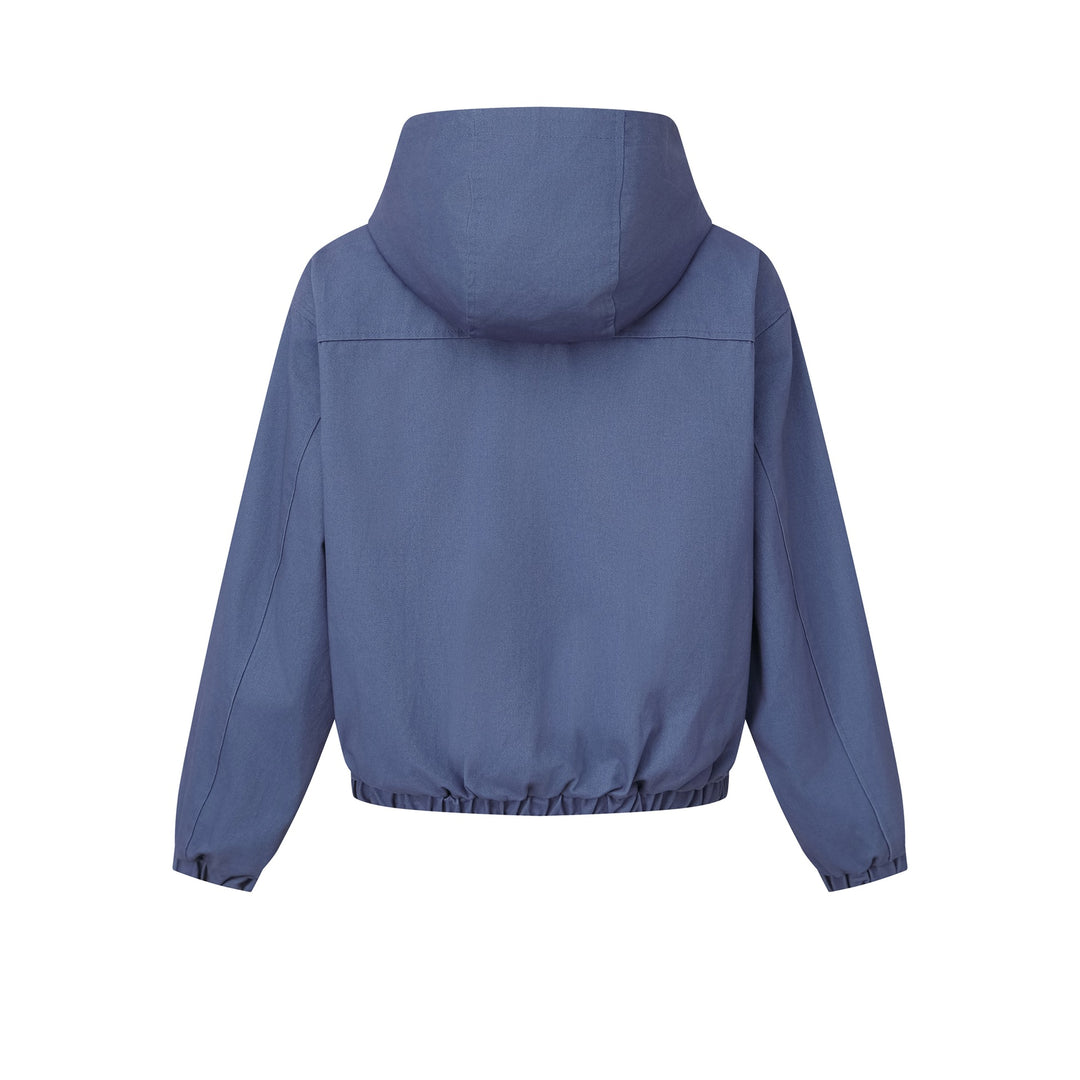 Damen Kurz geschnittene Kapuzenblousonjacke mit Tunnelzugsaum und aufgesetzten Pattentaschen Shop Nory