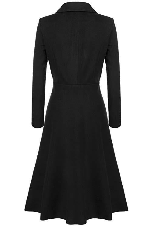 Damen eleganter Trenchcoat mit strukturiertem Fleece und kunstvollen Knopfdetails