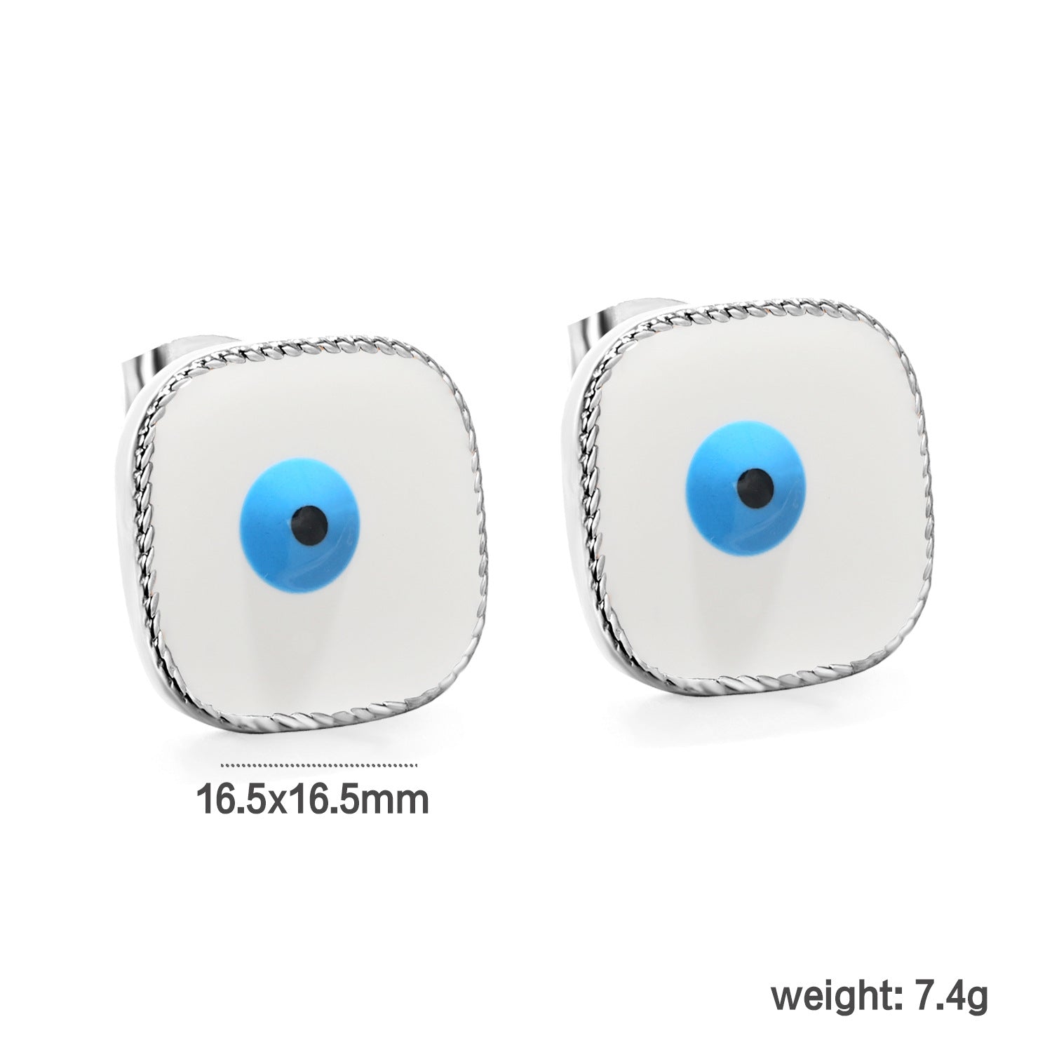 Damen Ohrstecker im stilvollen quadratischen Design mit Augenmotiv Shop Nory