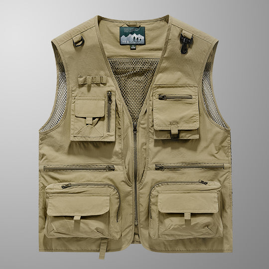 Herren Multifunktionale Angler- und Utility‑Weste mit Mesh‑Einsätzen und Mehrfach‑Taschen Shop Nory