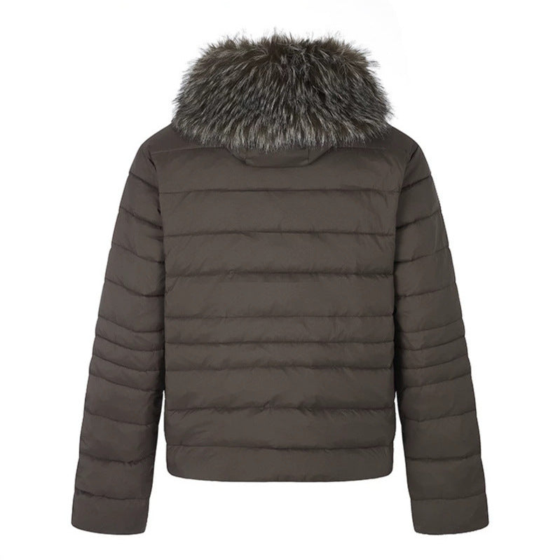 Damen Steppjacke mit abnehmbarer Kunstfellkapuze, wattierter Thermofüllung und Zwei‑Wege‑Reißverschluss Shop Nory