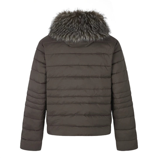 Damen Steppjacke mit abnehmbarer Kunstfellkapuze, wattierter Thermofüllung und Zwei‑Wege‑Reißverschluss Shop Nory