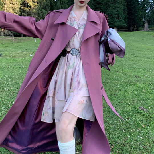 Damen Eleganter Trenchcoat mit Taillengürtel Shop Nory