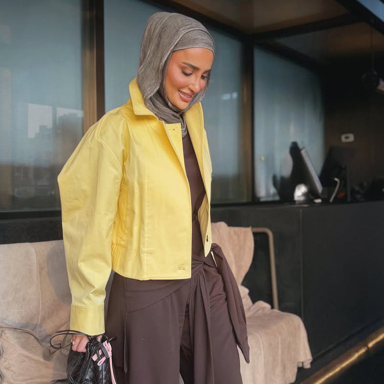 Damen Leichter Regen-Trench mit Doppelreiher, kastiger Oversize-Silhouette und Hemdkragen Shop Nory
