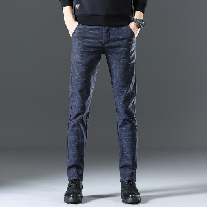 Herren moderne Chinohose mit elastischem Bund und seitlichen Taschen