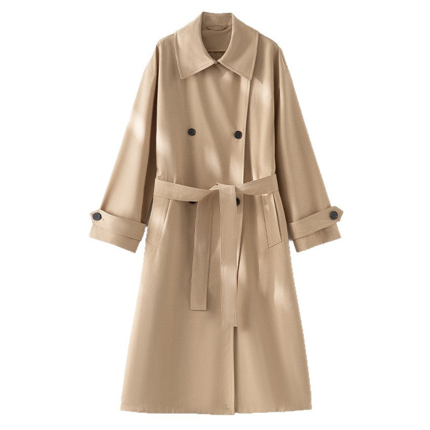 Herren Langer Doppelreihiger Trenchcoat mit Oversize-Schnitt und Reverskragen Shop Nory
