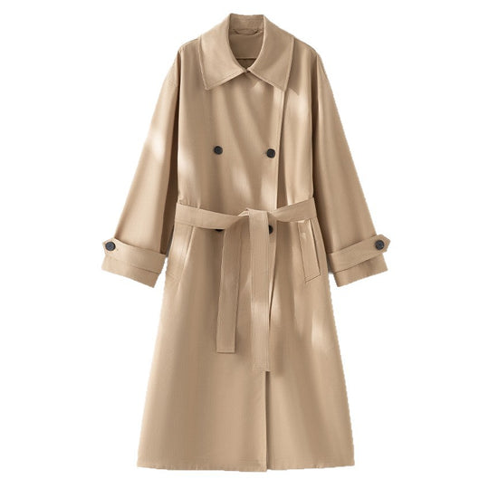 Herren Langer Doppelreihiger Trenchcoat mit Oversize-Schnitt und Reverskragen Shop Nory