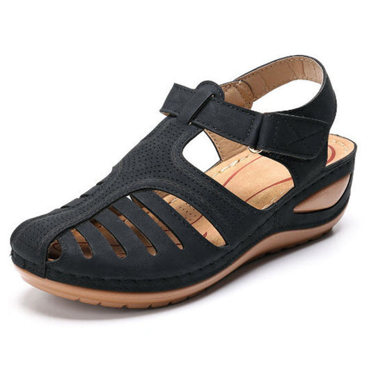 Damen Bequeme orthopädische Sandalette mit geschlossener Zehenpartie und verstellbarem Klettverschluss Shop Nory