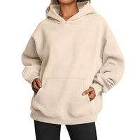 Khaki Kapuzenpullover Ohne Kordel Mit Fleece