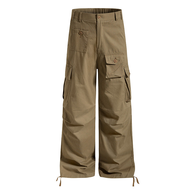 Damen weite Cargo-Hose im Utility-Stil mit Multifunktions-Taschen und Saum-Tunnelzug Shop Nory