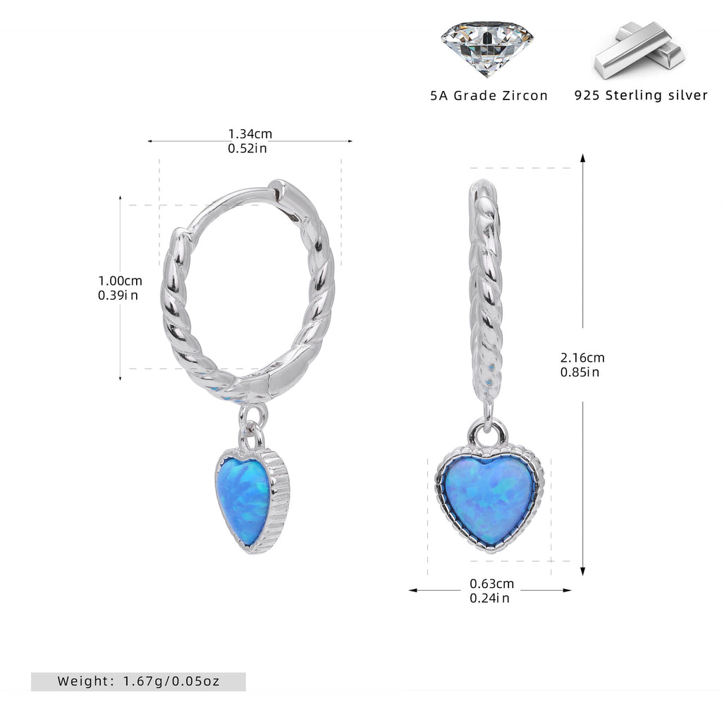 Damen Ohrhänger mit Herzanhänger aus hochwertigem 925 Sterling Silber Shop Nory