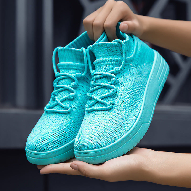 Damen Hohe Sneaker aus atmungsaktivem Strickmaterial