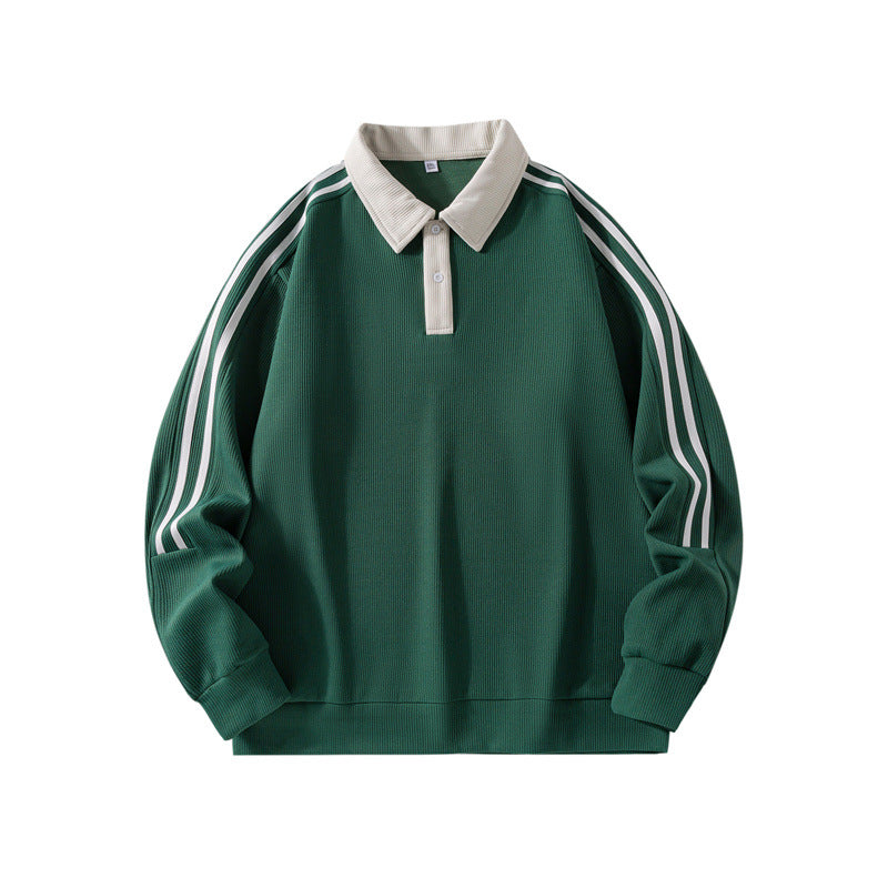 Herren Sportliches Poloshirt mit hohem Kragen und kontrastierenden Streifen Shop Nory