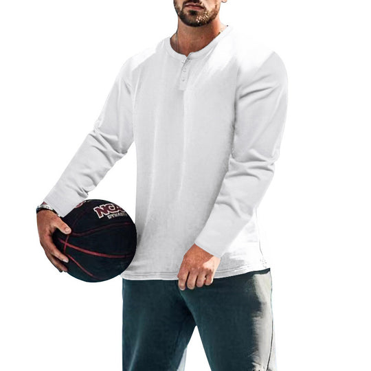 Herren Langarm-Henley-Oberteil aus Baumwoll-Mix schmal geschnitten Shop Nory