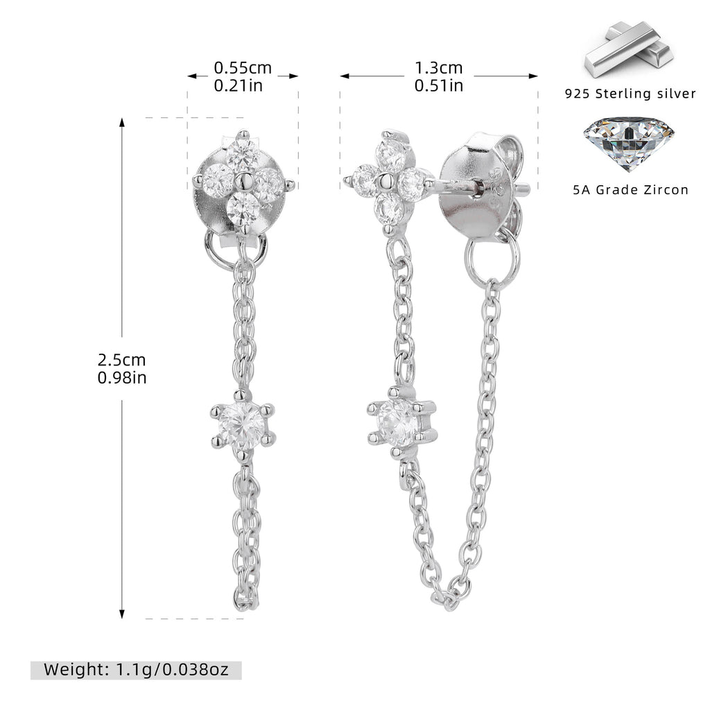 Damen Ohrhänger mit elegantem Zirkon-Kettendesign Shop Nory